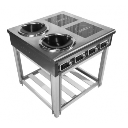 Индукция комбо OBOD/2 зоны WOK, 2 зоны плита, подставка