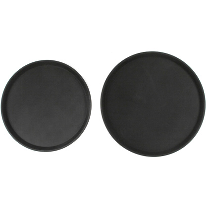 Поднос прорезиненный круглый 350х25 мм черный [1400CT Black] - изображение 2