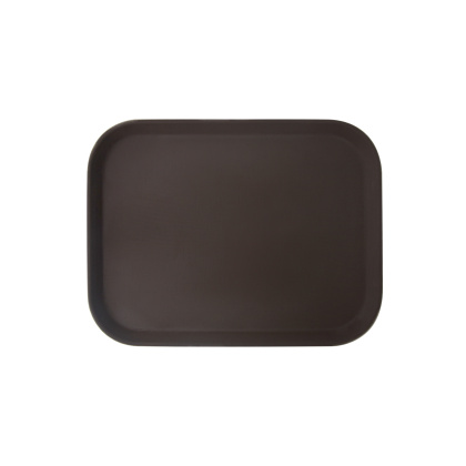 Поднос прорезиненный прямоугольный 460х360х30 мм коричневый [1418CT Brown]