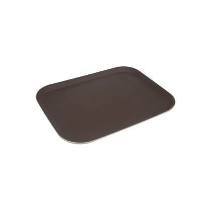 Поднос прорезиненный прямоугольный 460х360х30 мм коричневый [1418CT Brown] - изображение 2
