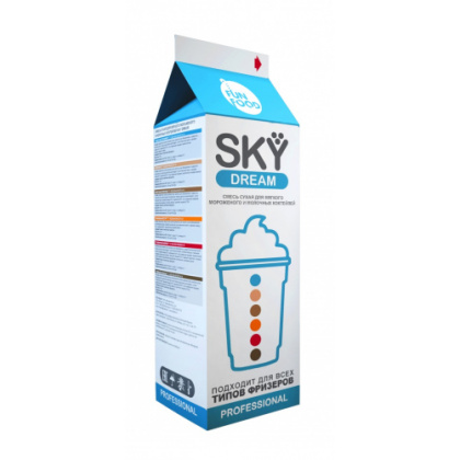 Смесь сухая для мягкого мороженого/коктейлей SKY DREAM Клубничный Шербет 0,7кг